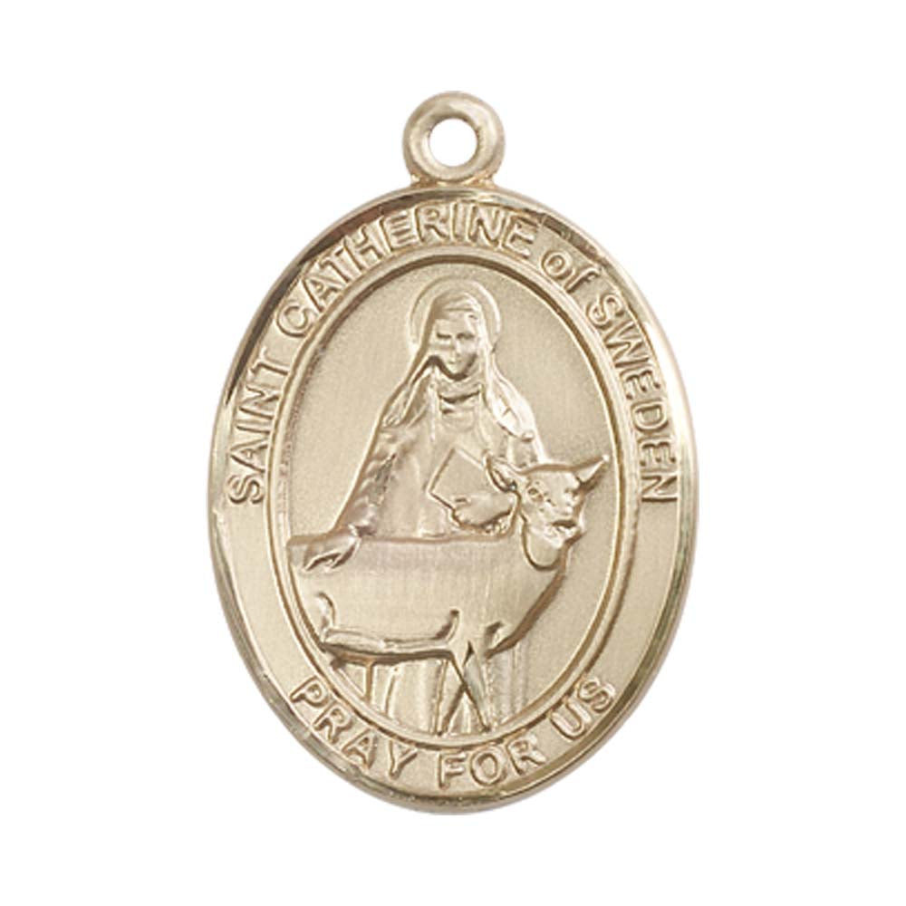14kt Gold St. Catherine of Sweden Medal - Large