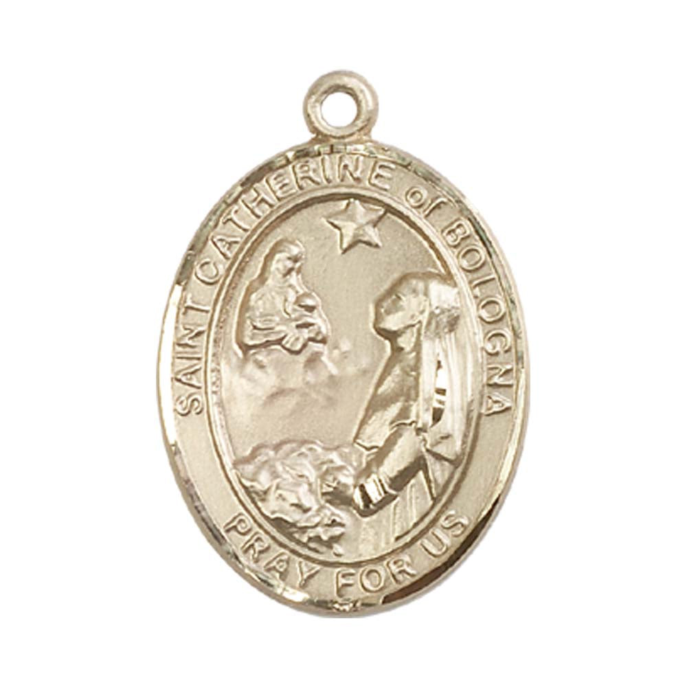 14kt Gold St. Catherine of Bologna Medal - Large