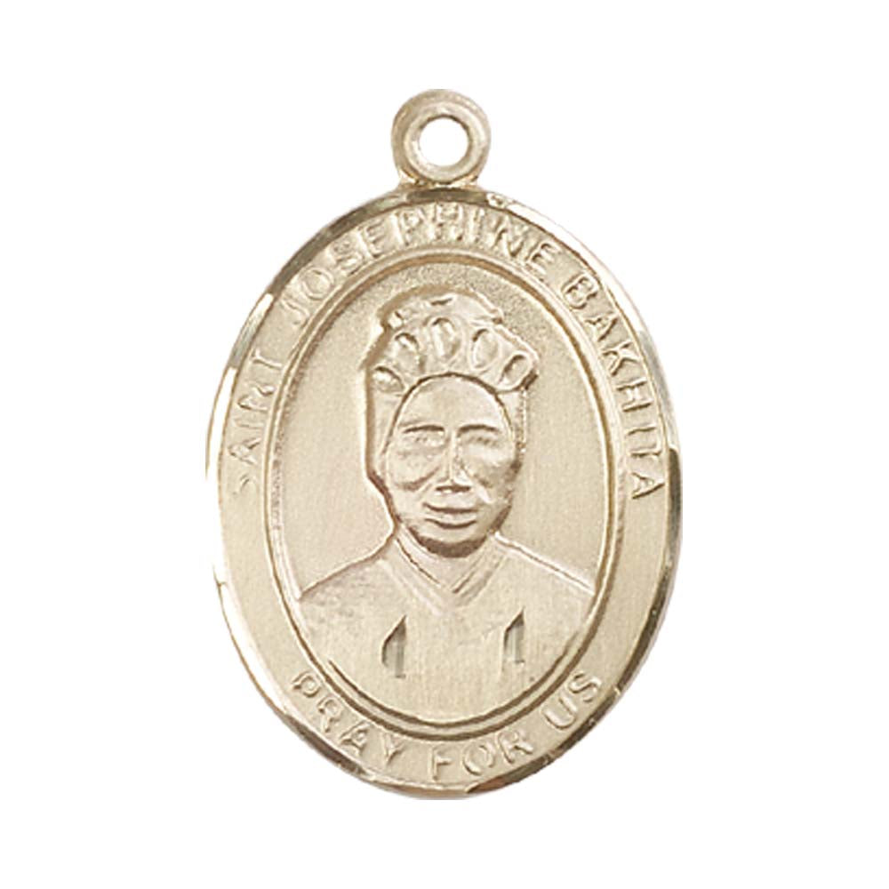 14kt Gold St. Joseph Medal - Large Saint Josephine Bakhita