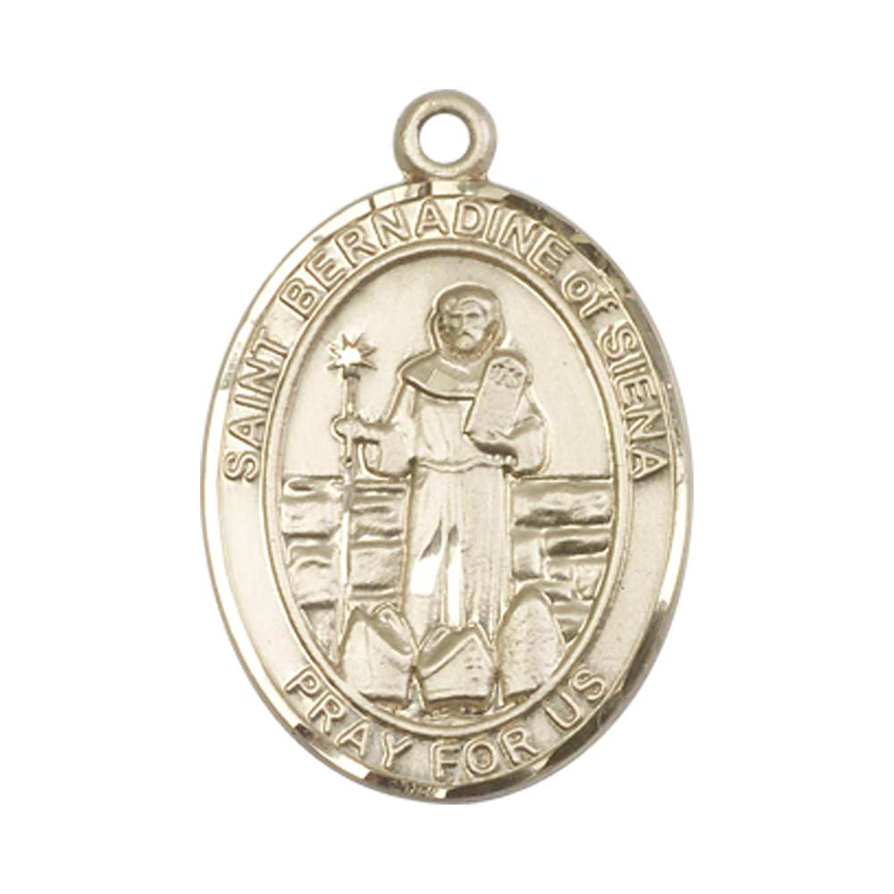 14kt Gold St. Bernadine Of Sienna Medal - Large