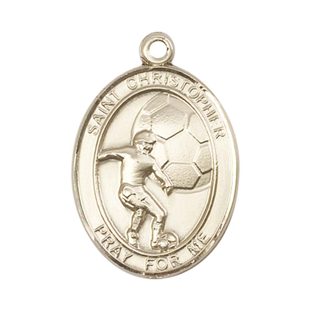 14kt Gold St. Christopher/Soccer Medal - Large