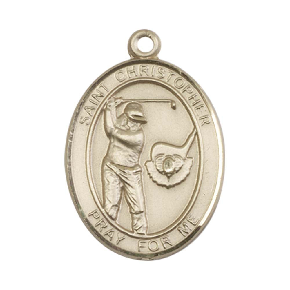 14kt Gold St. Christopher/Golf Medal - Large