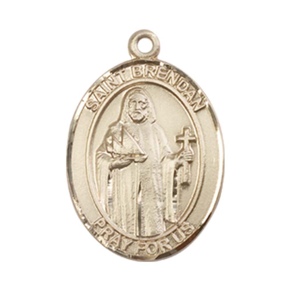 14kt Gold St. Brendan the Navigator Medal - Medium