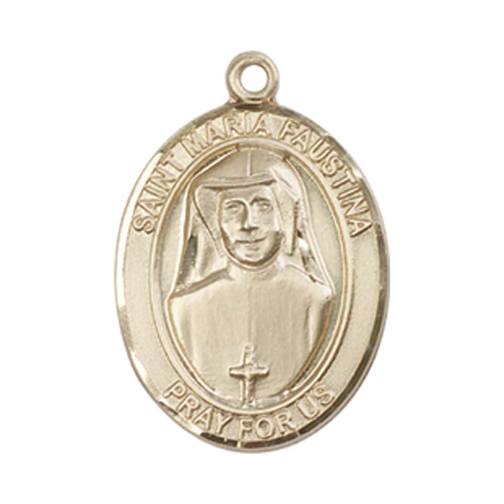14kt Gold St. Maria Faustina Medal - Medium