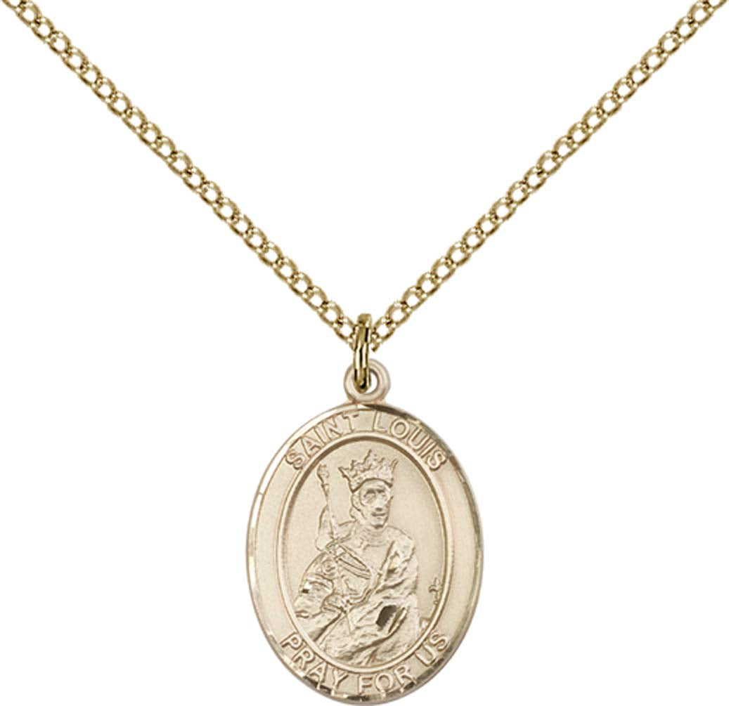 14kt Gold Filled St. Louis Pendant with 18 inch Gold Filled Light Curb Chain - Medium