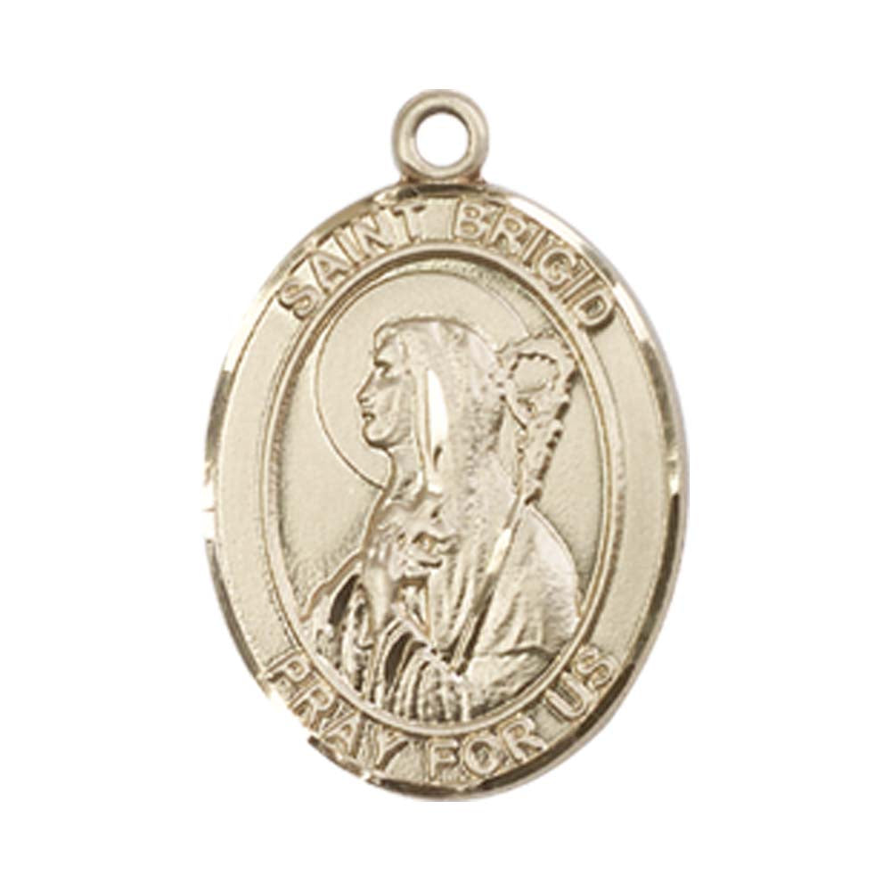 14kt Gold St. Brigid of Ireland Medal - Medium