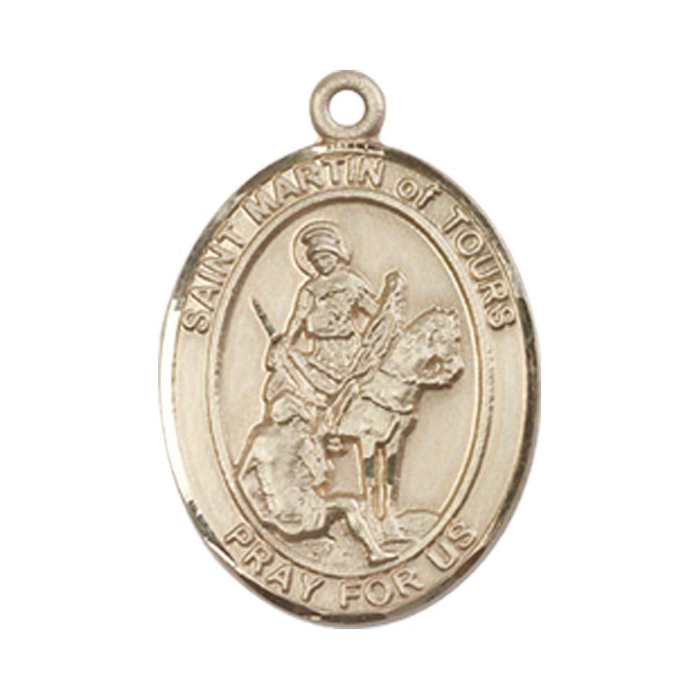 14kt Gold St. Martin of Tours Medal - Medium