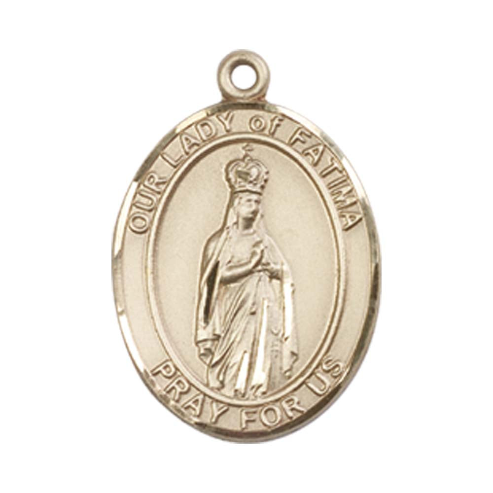 14kt Gold O/L of Fatima Medal - Medium