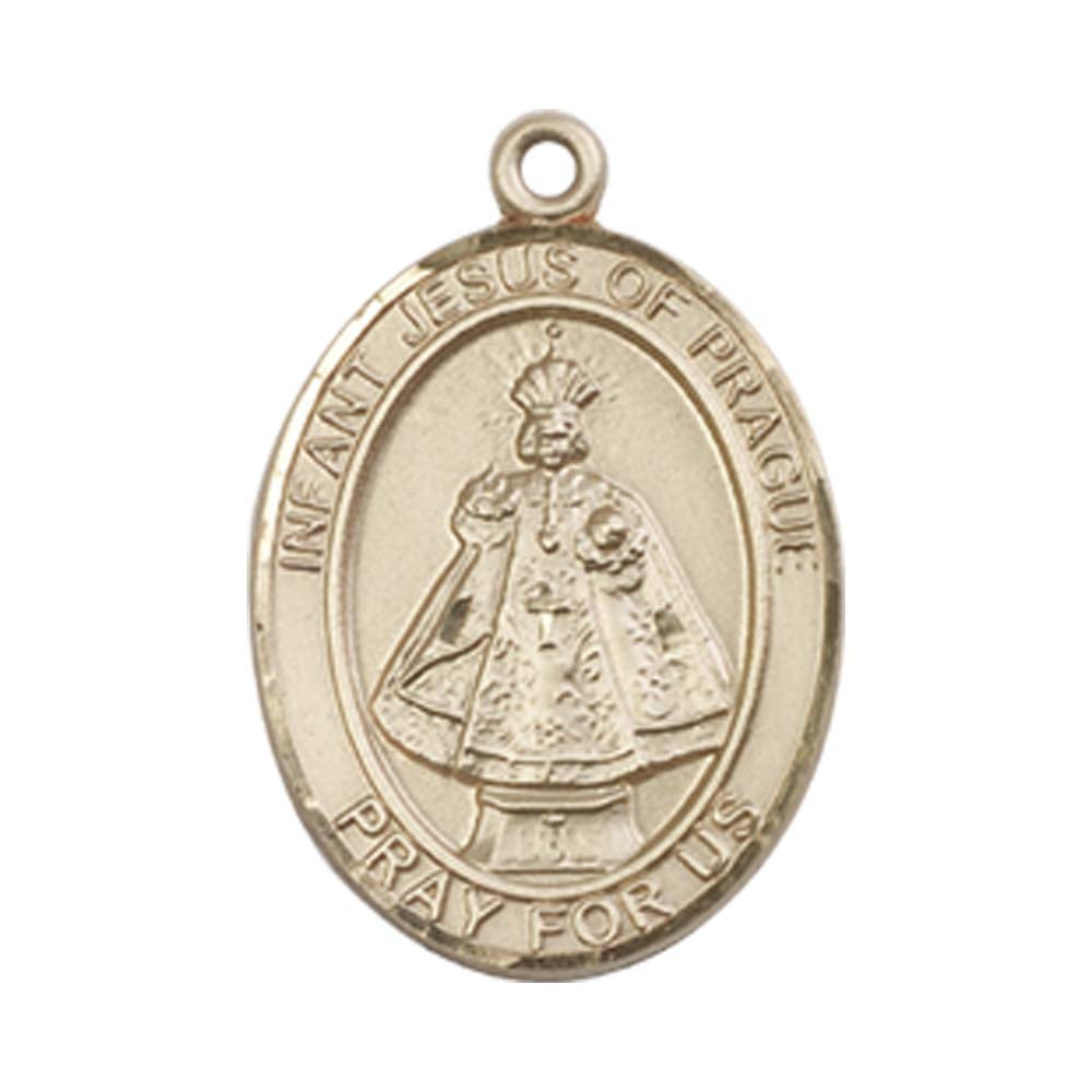 14kt Gold Infant of Prague Medal - Medium
