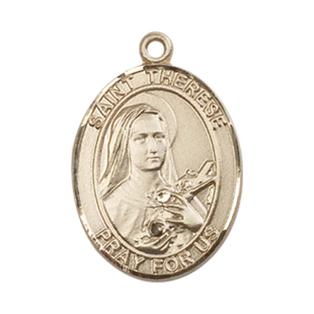 14kt Gold St. Therese of Lisieux Medal - Medium