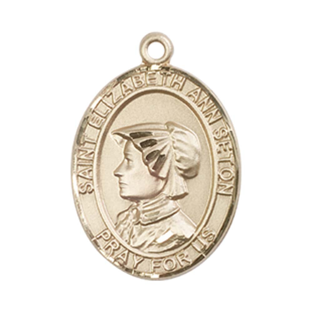 14kt Gold St. Elizabeth Ann Seton Medal - Medium