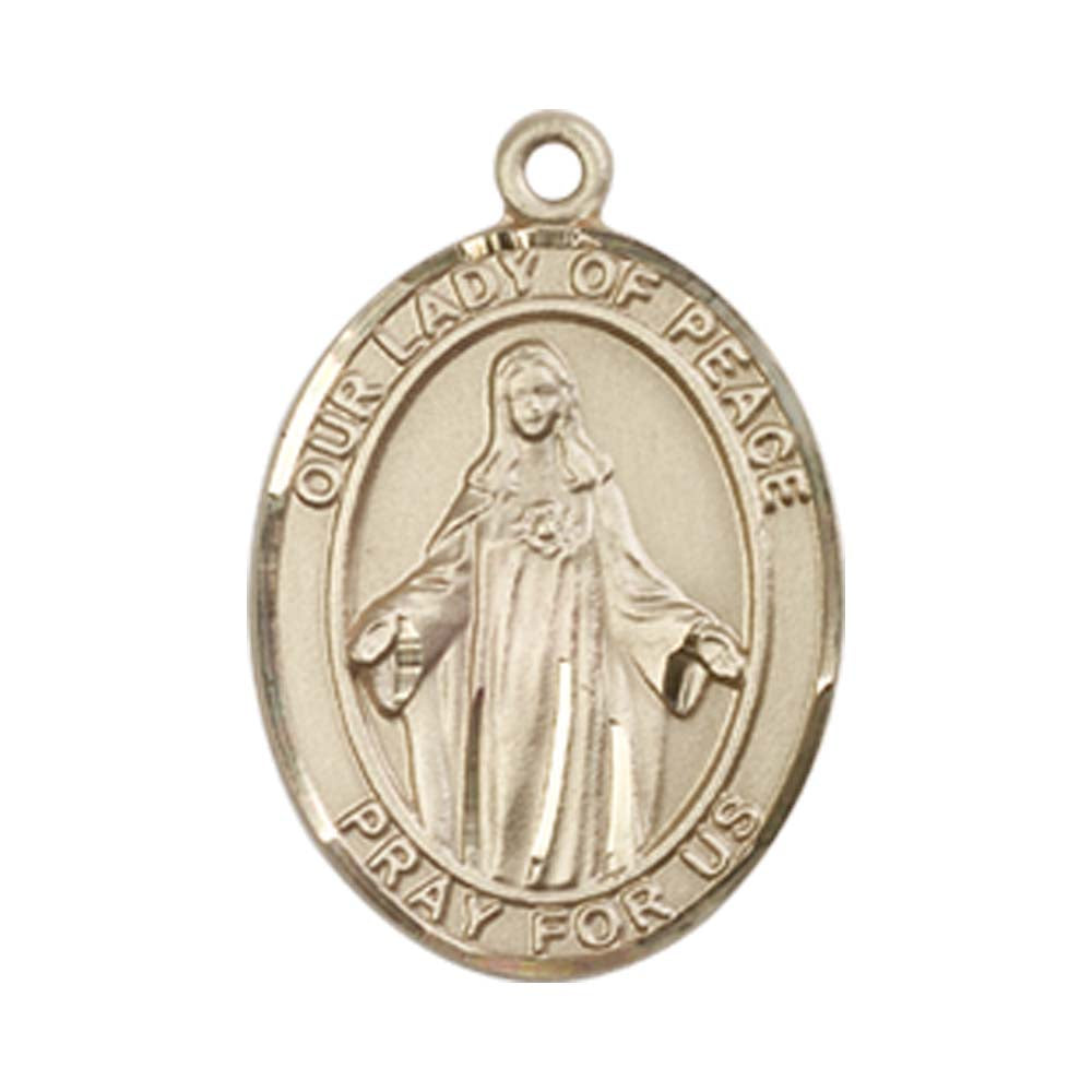14kt Gold O/L of Peace Medal - Medium