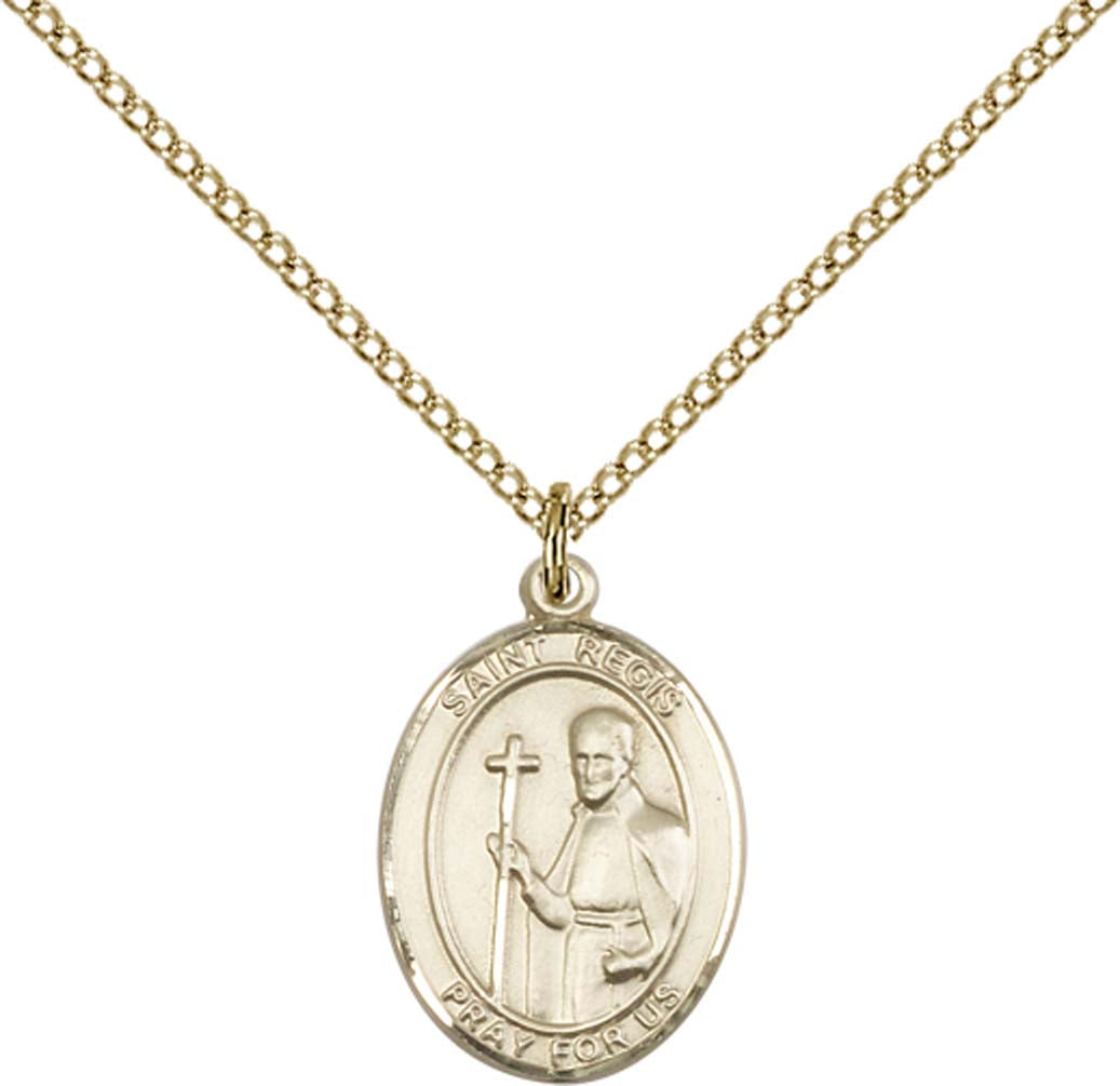 14kt Gold Filled St. Regis Pendant with 18 inch Gold Filled Light Curb Chain