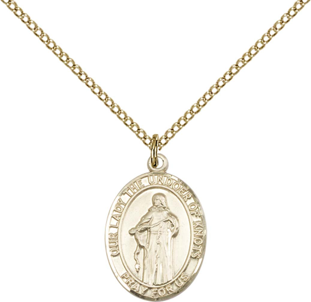 14kt Gold Filled O/L Of Knots Pendant with 18 inch Gold Filled Light Curb Chain
