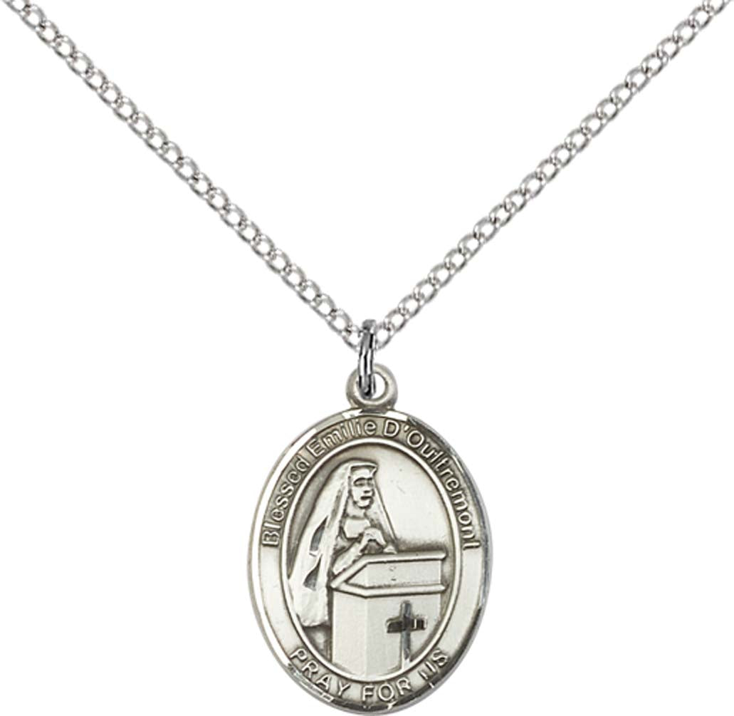 Sterling Silver Emilee Doultremont Pendant with 18 inch Sterling Silver Light Curb Chain