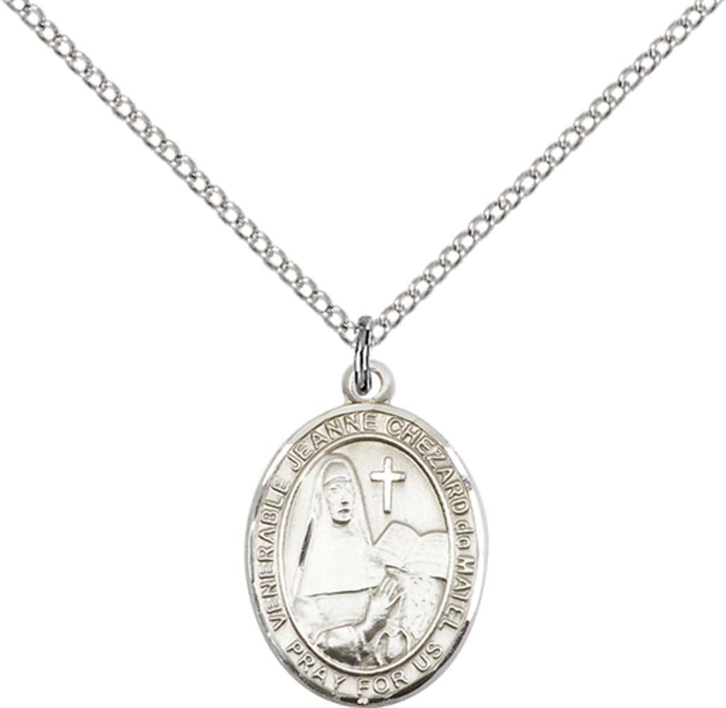 Sterling Silver Jeanne Chezard de Matel Pendant with 18 inch Sterling Silver Light Curb Chain