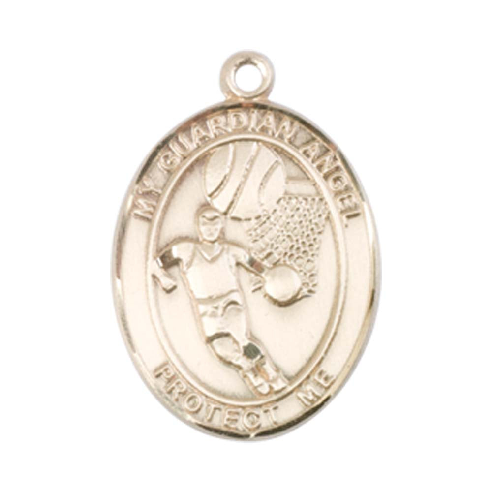 14kt Gold Guardian Angel / Basketball Medal
