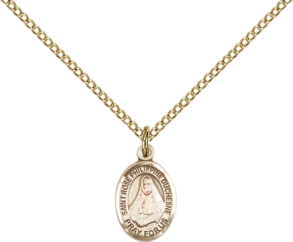 14kt Gold Filled St. Rose Philippine Pendant with 18 inch Gold Filled Light Curb Chain - Small