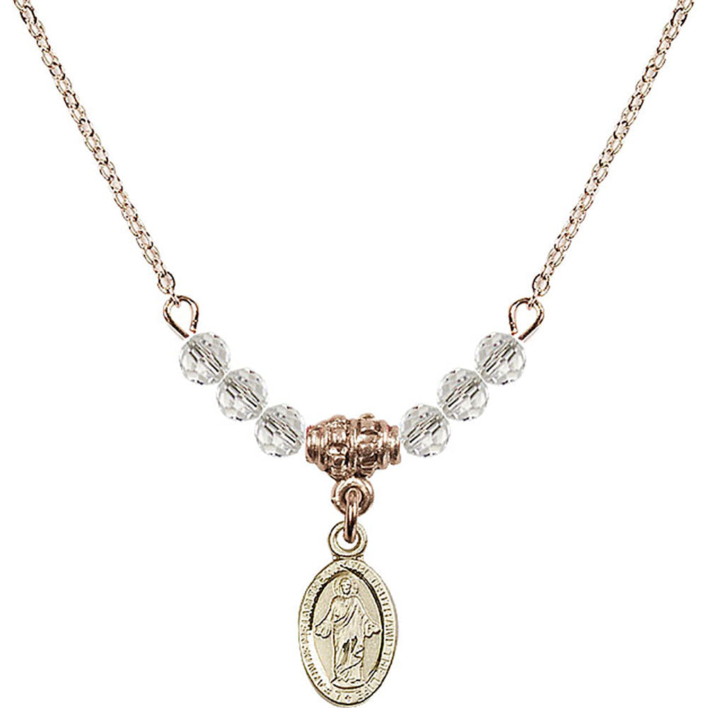 14kt Gold Filled Scapular Birthstone Necklace with Crystal Beads - 4121