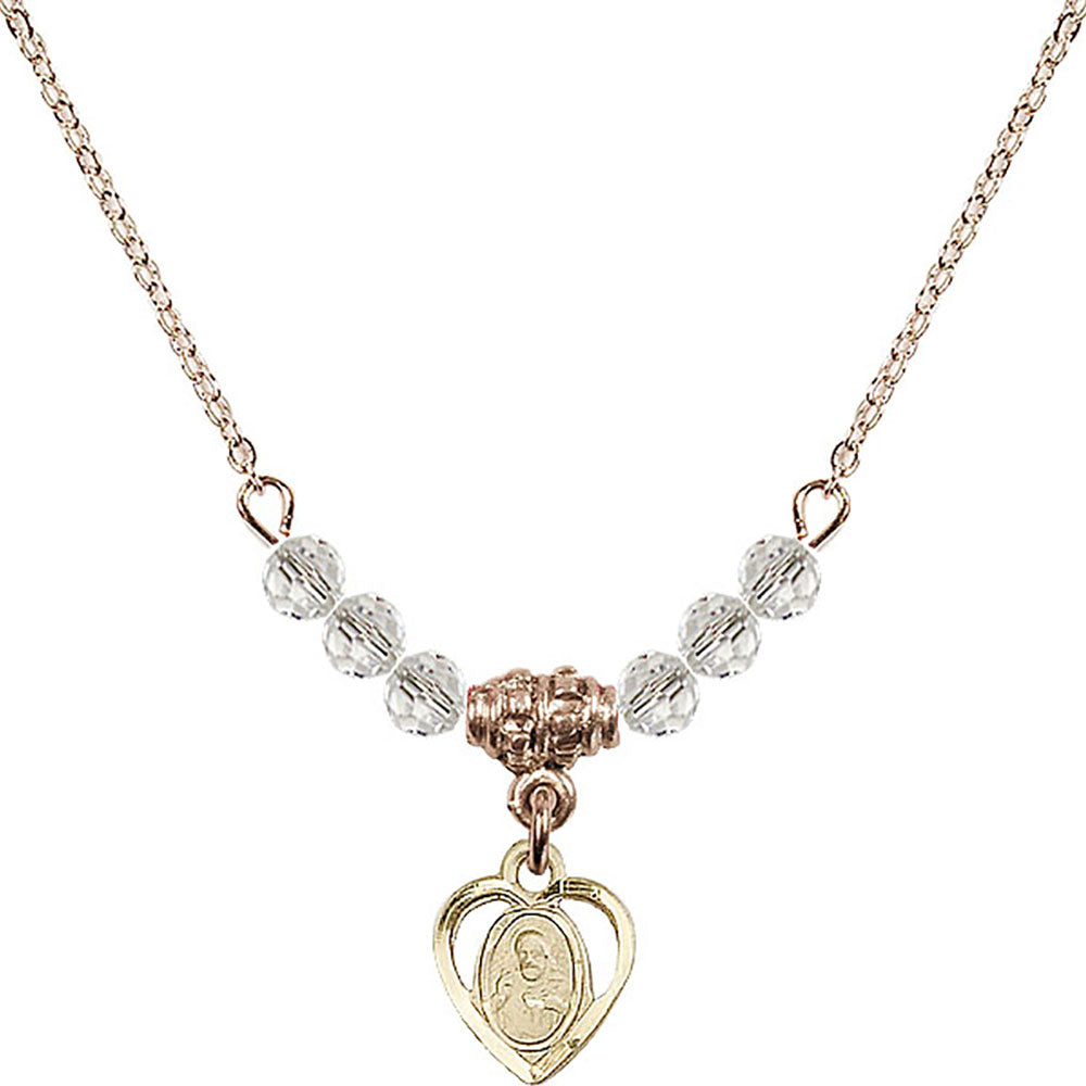 14kt Gold Filled Scapular Birthstone Necklace with Crystal Beads - 5402