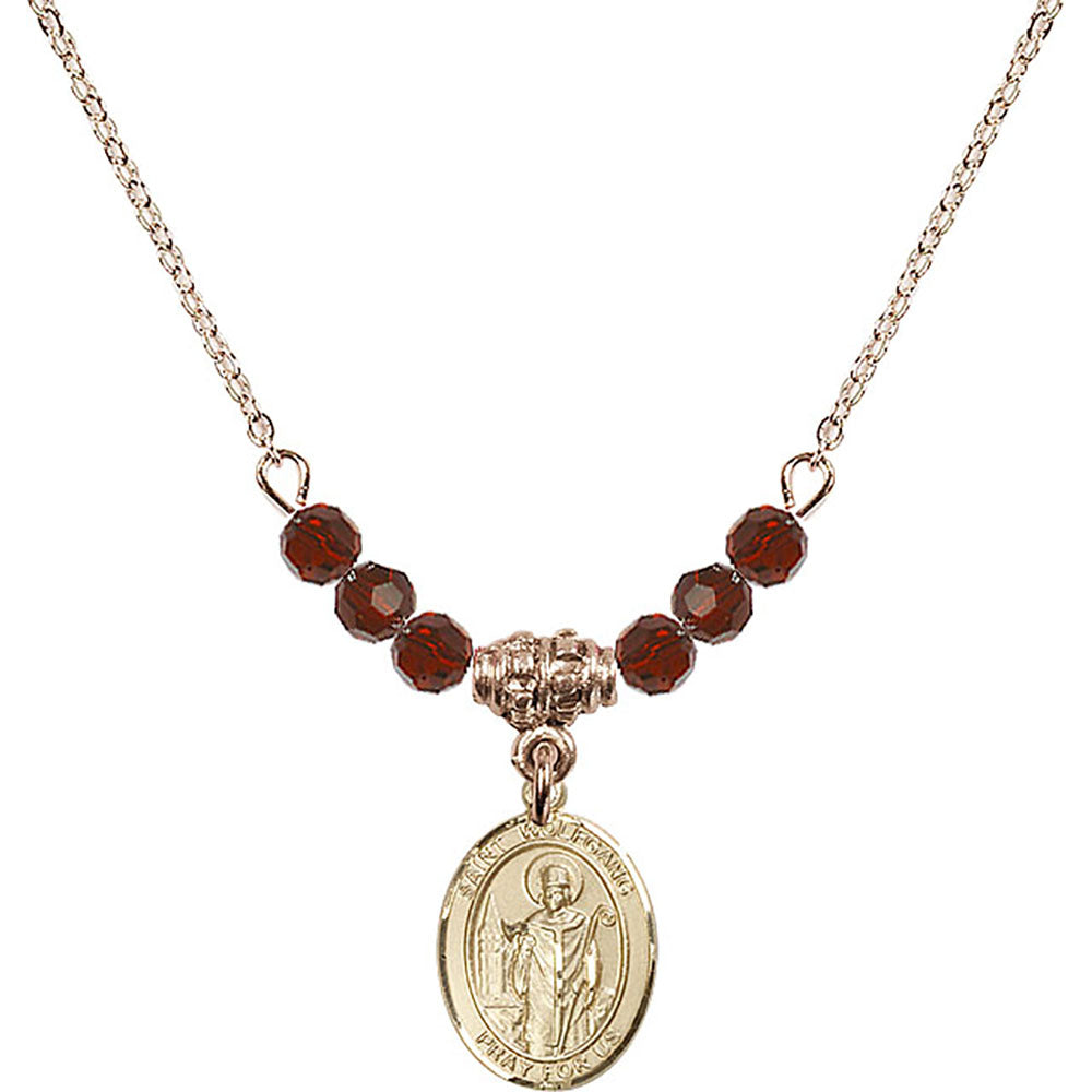 14kt Gold Filled Saint Wolfgang Birthstone Necklace with Garnet Beads - 9323