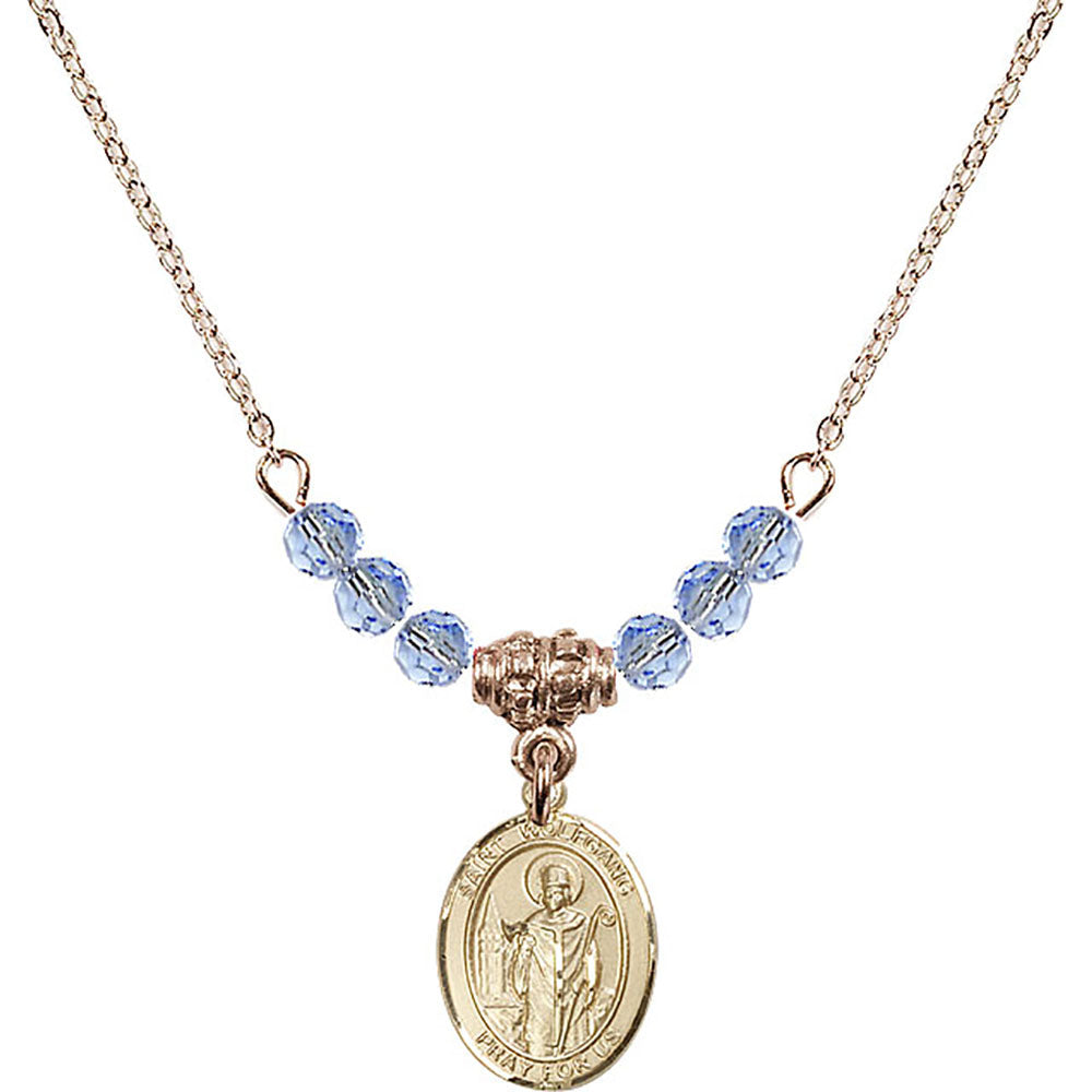 14kt Gold Filled Saint Wolfgang Birthstone Necklace with Light Sapphire Beads - 9323