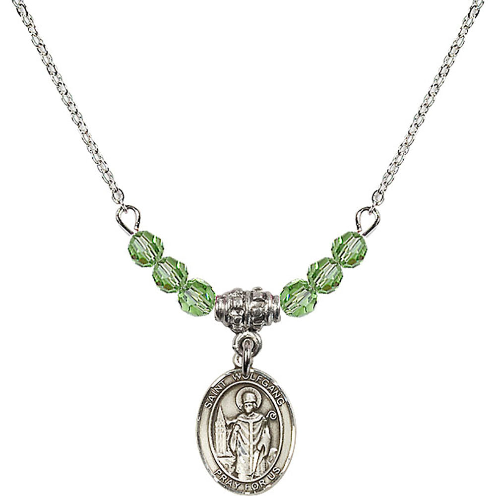 Sterling Silver Saint Wolfgang Birthstone Necklace with Peridot Beads - 9323