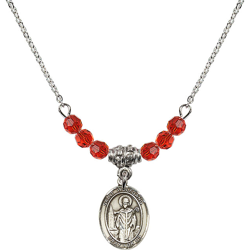 Sterling Silver Saint Wolfgang Birthstone Necklace with Ruby Beads - 9323