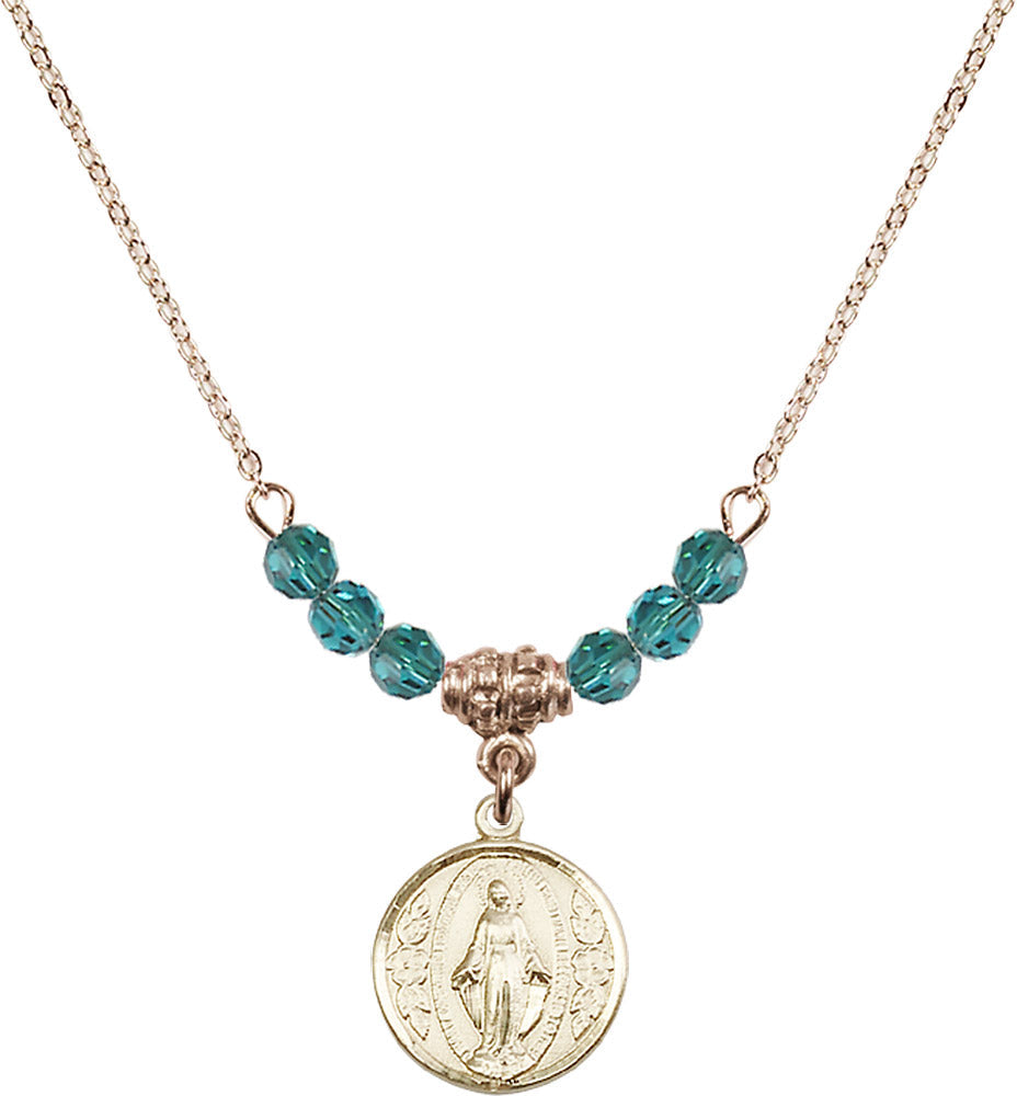 14kt Gold Filled Miraculous Birthstone Necklace with Zircon Beads - 0601