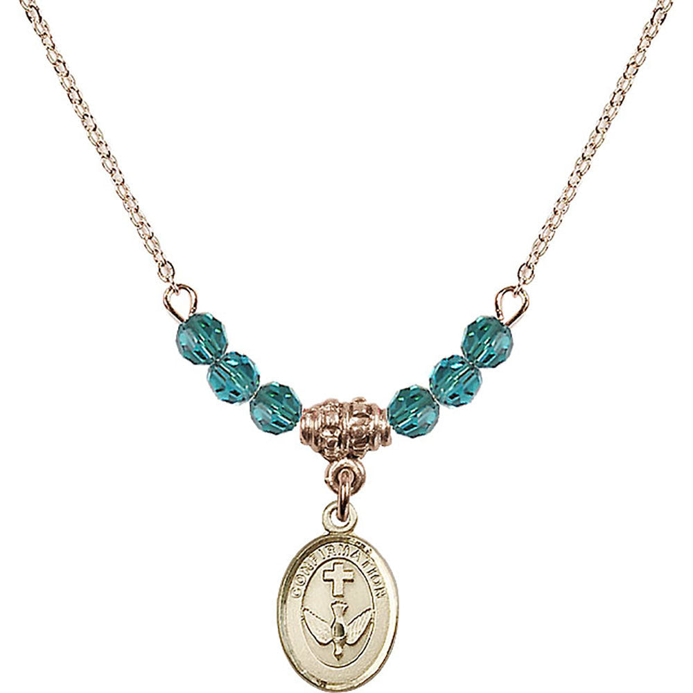 14kt Gold Filled Confirmation Birthstone Necklace with Zircon Beads - 0973