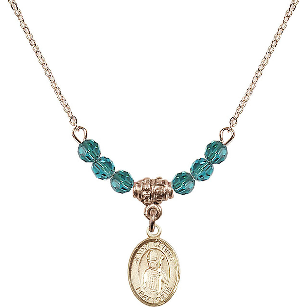 14kt Gold Filled Saint Dennis Birthstone Necklace with Zircon Beads - 9025