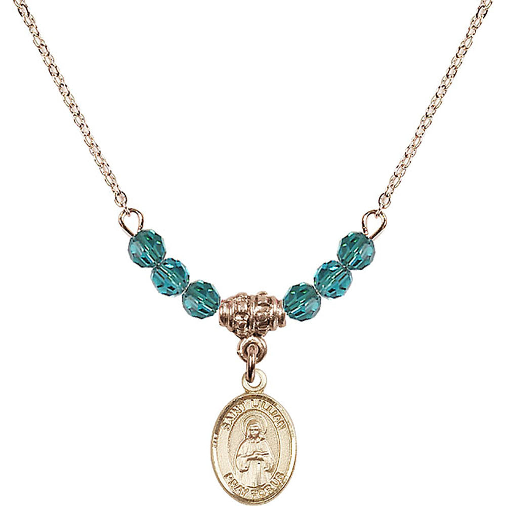 14kt Gold Filled Saint Lillian Birthstone Necklace with Zircon Beads - 9226