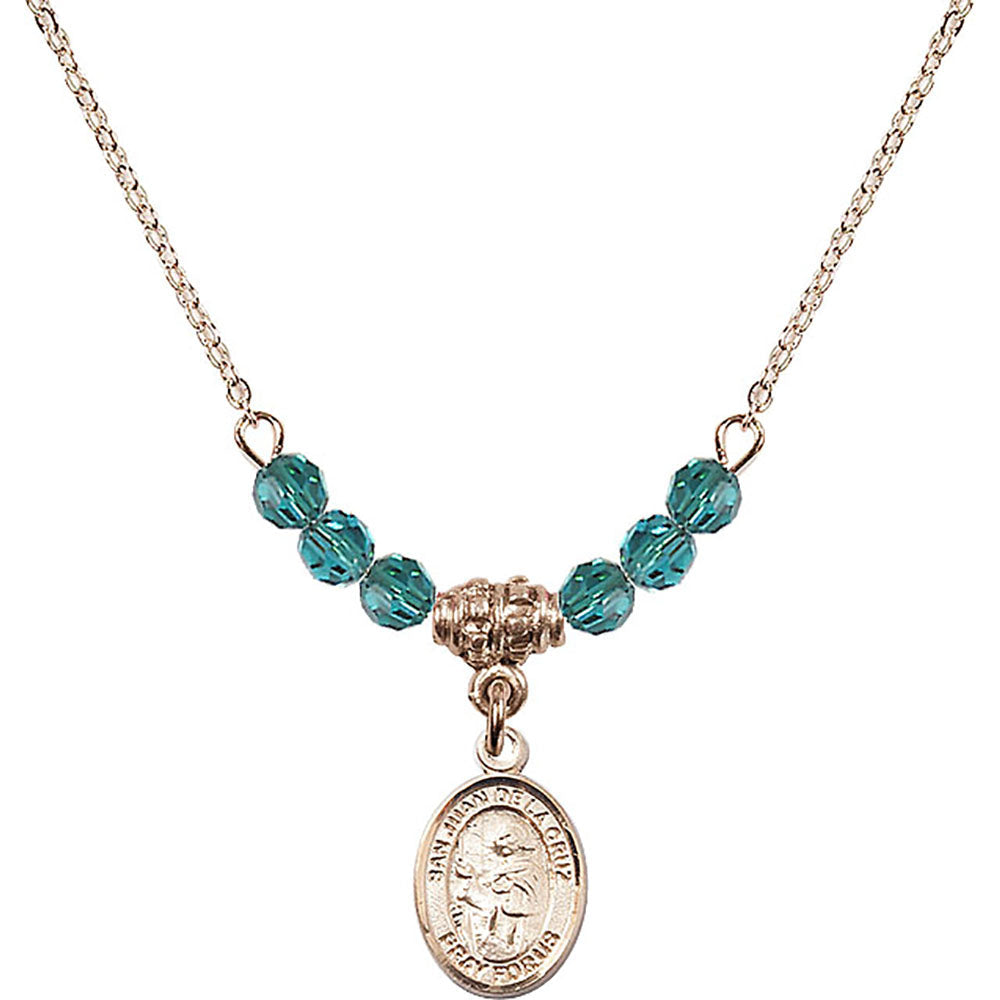 14kt Gold Filled San Juan de la Cruz Birthstone Necklace with Zircon Beads - 9232