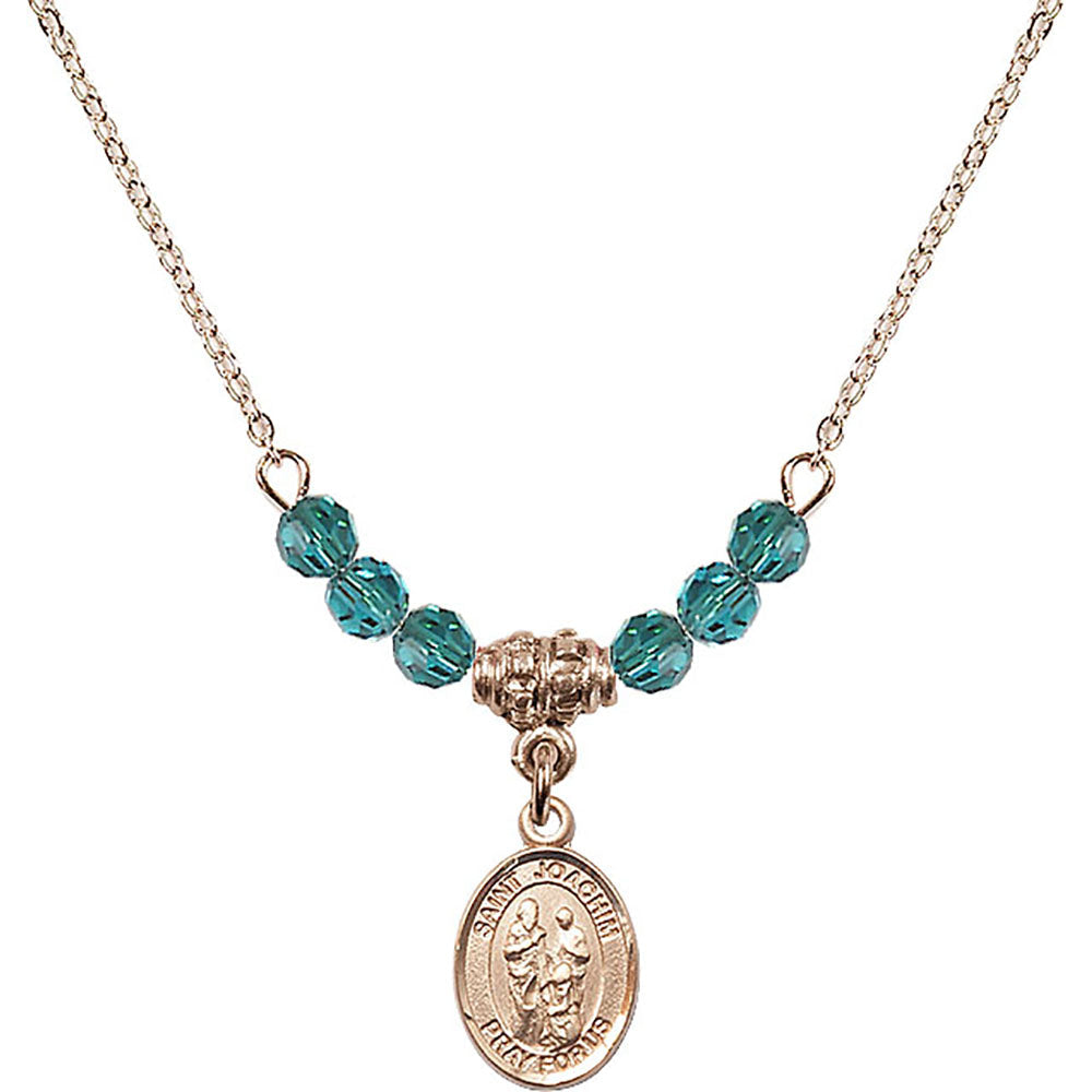 14kt Gold Filled Saint Joachim Birthstone Necklace with Zircon Beads - 9348