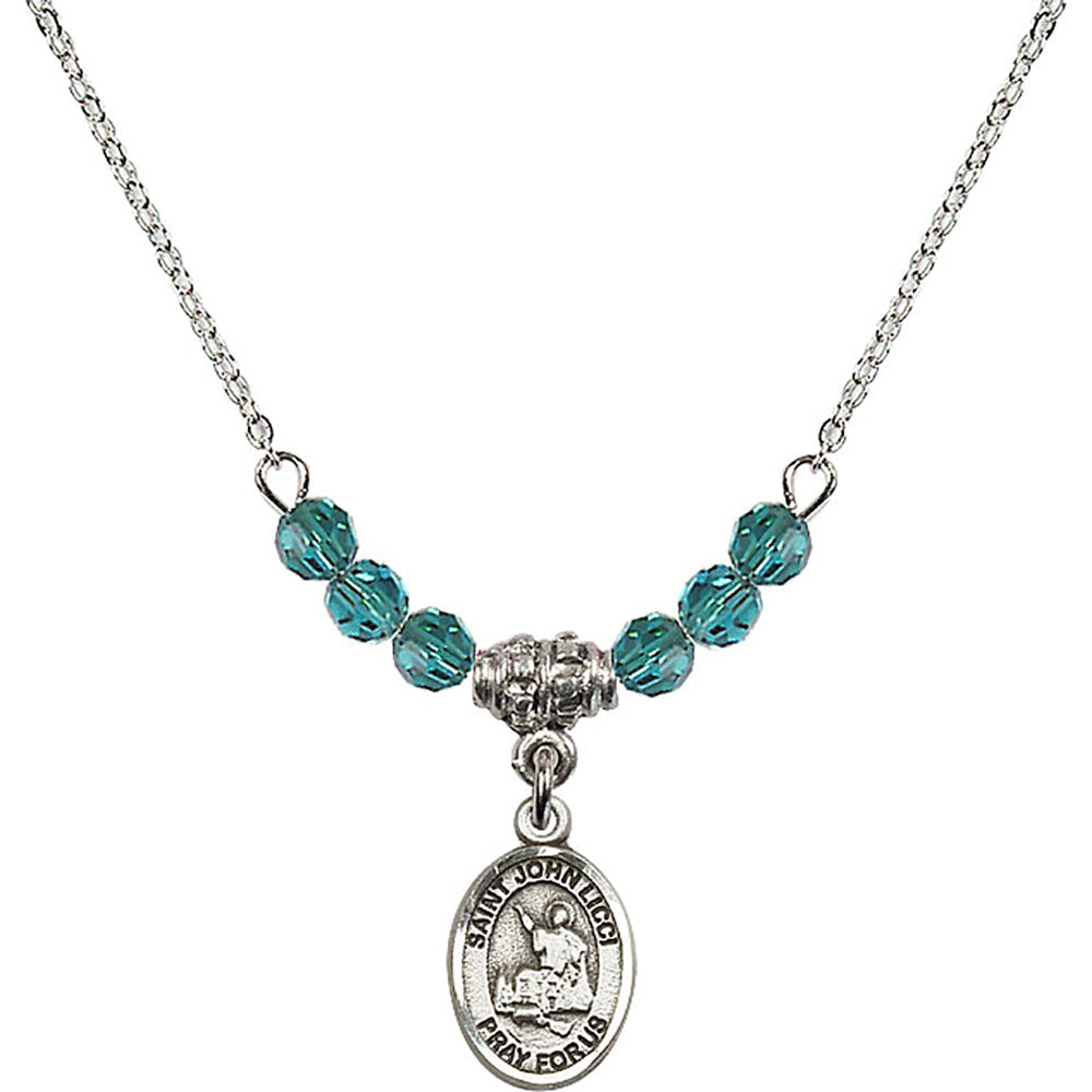 Sterling Silver Saint John Licci Birthstone Necklace with Zircon Beads - 9358