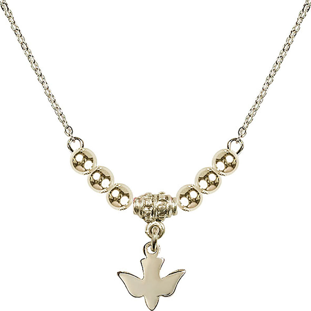 14kt Gold Filled Holy Spirit Birthstone Necklace with Gold Filled Beads - 0225