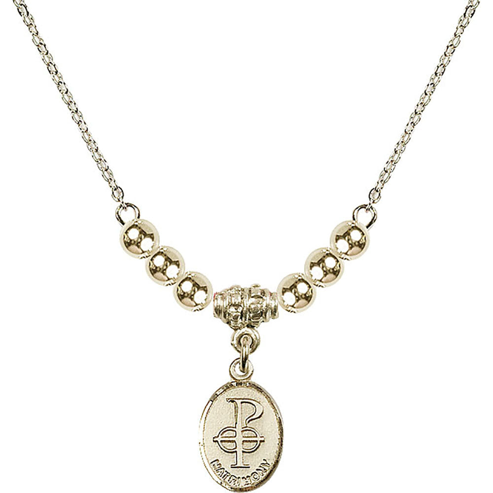 14kt Gold Filled Matrimony Birthstone Necklace with Gold Filled Beads - 0969