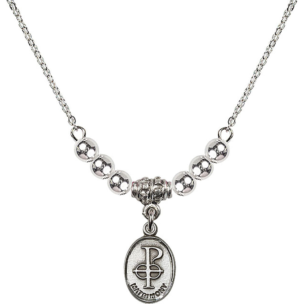 Sterling Silver Matrimony Birthstone Necklace with Sterling Silver Beads - 0969