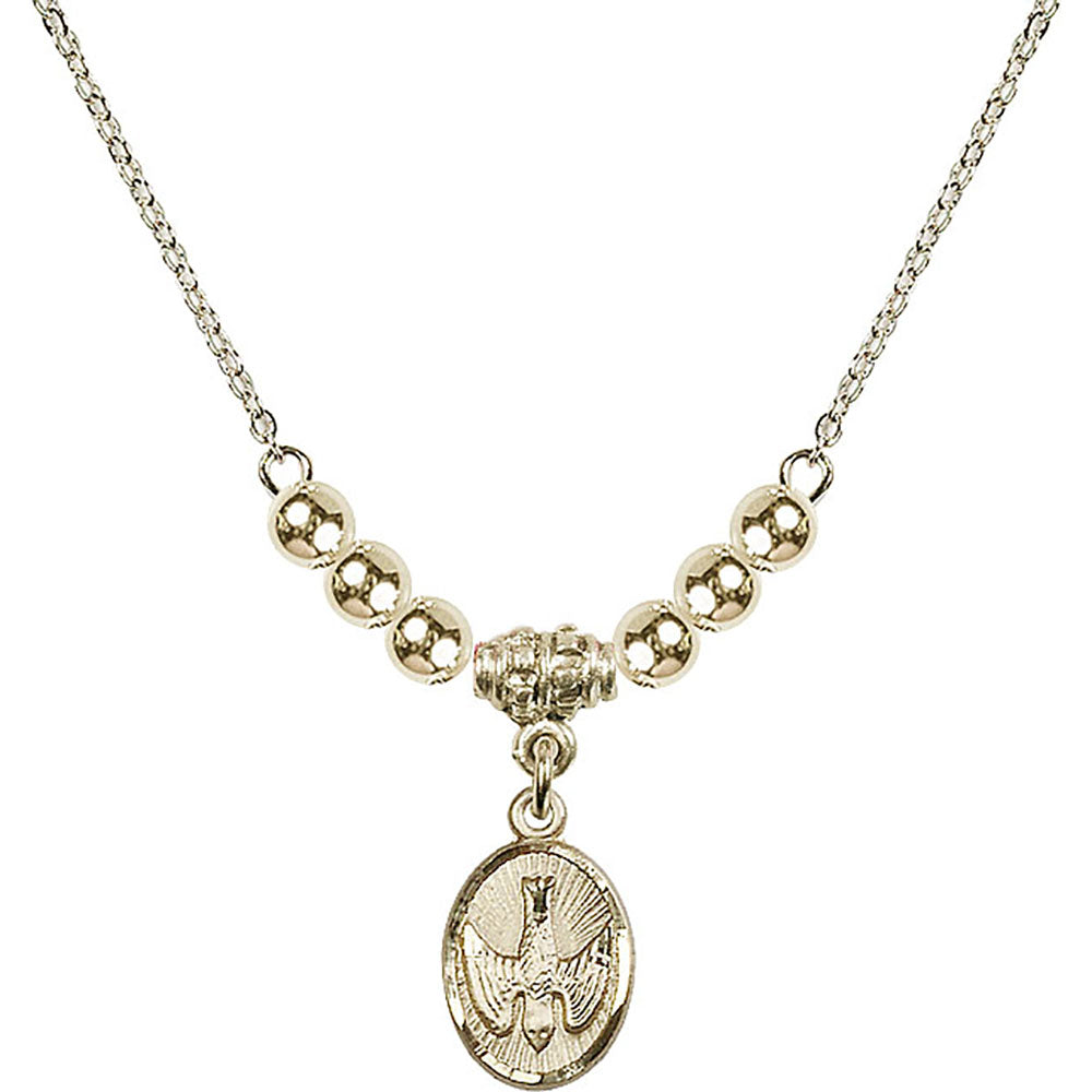 14kt Gold Filled Holy Spirit Birthstone Necklace with Gold Filled Beads - 0982