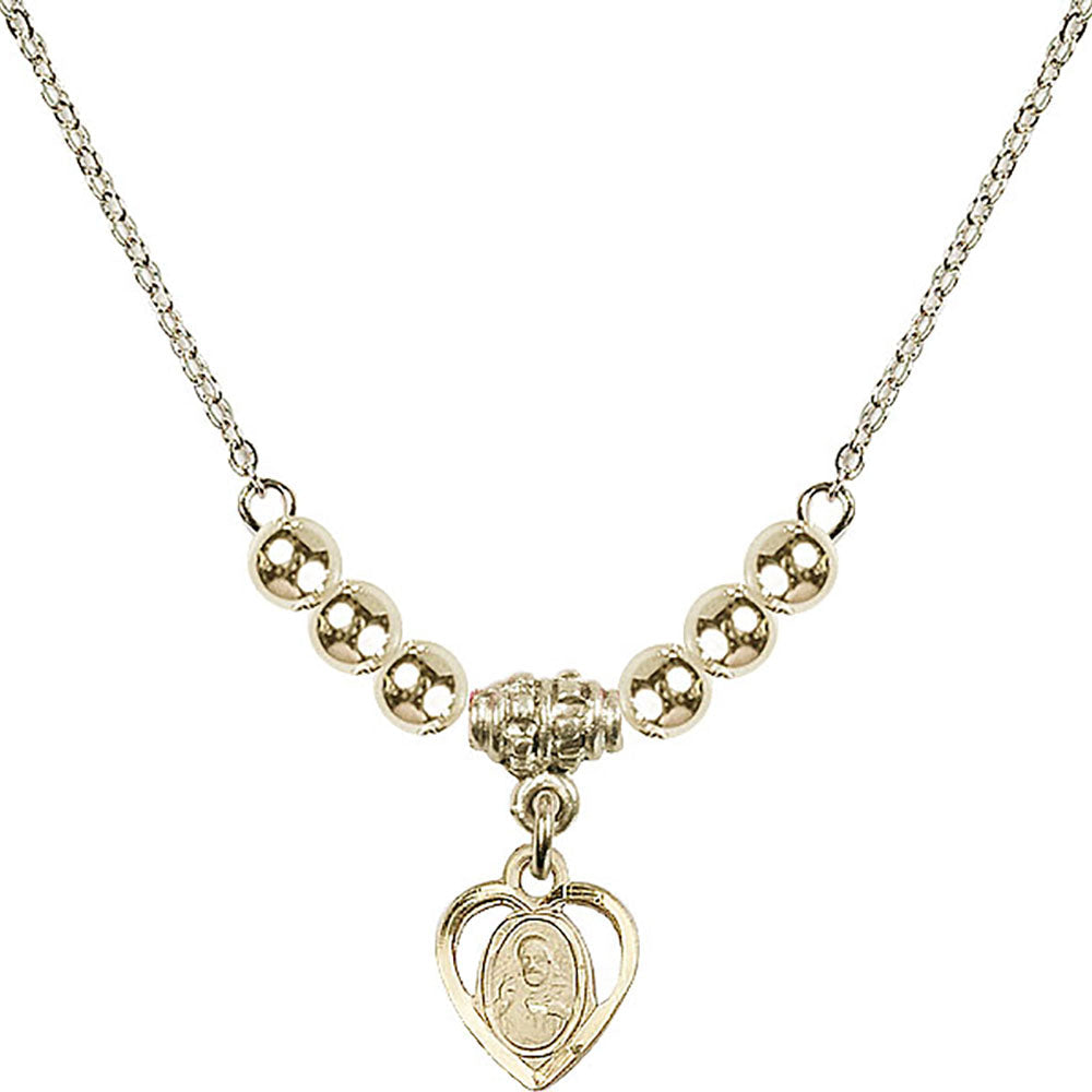 14kt Gold Filled Scapular Birthstone Necklace with Gold Filled Beads - 5402