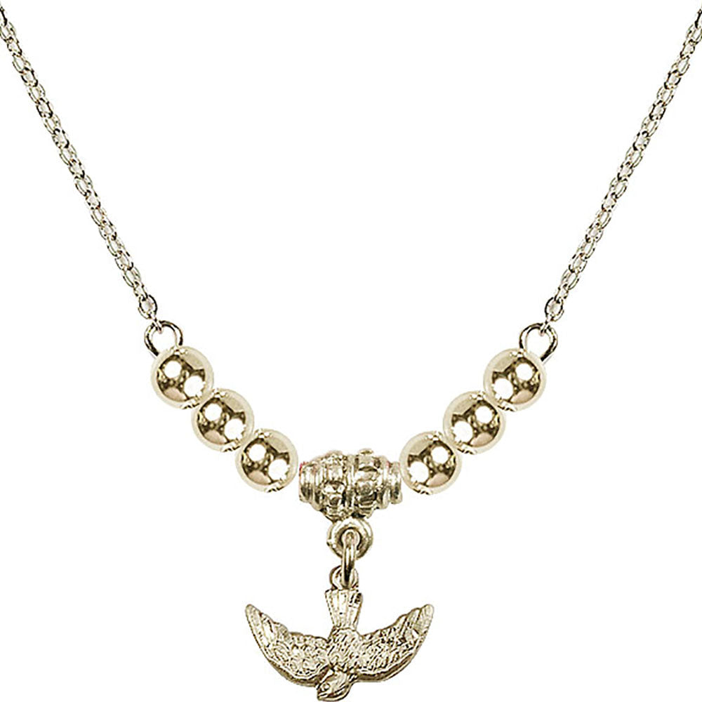 14kt Gold Filled Holy Spirit Birthstone Necklace with Gold Filled Beads - 5911