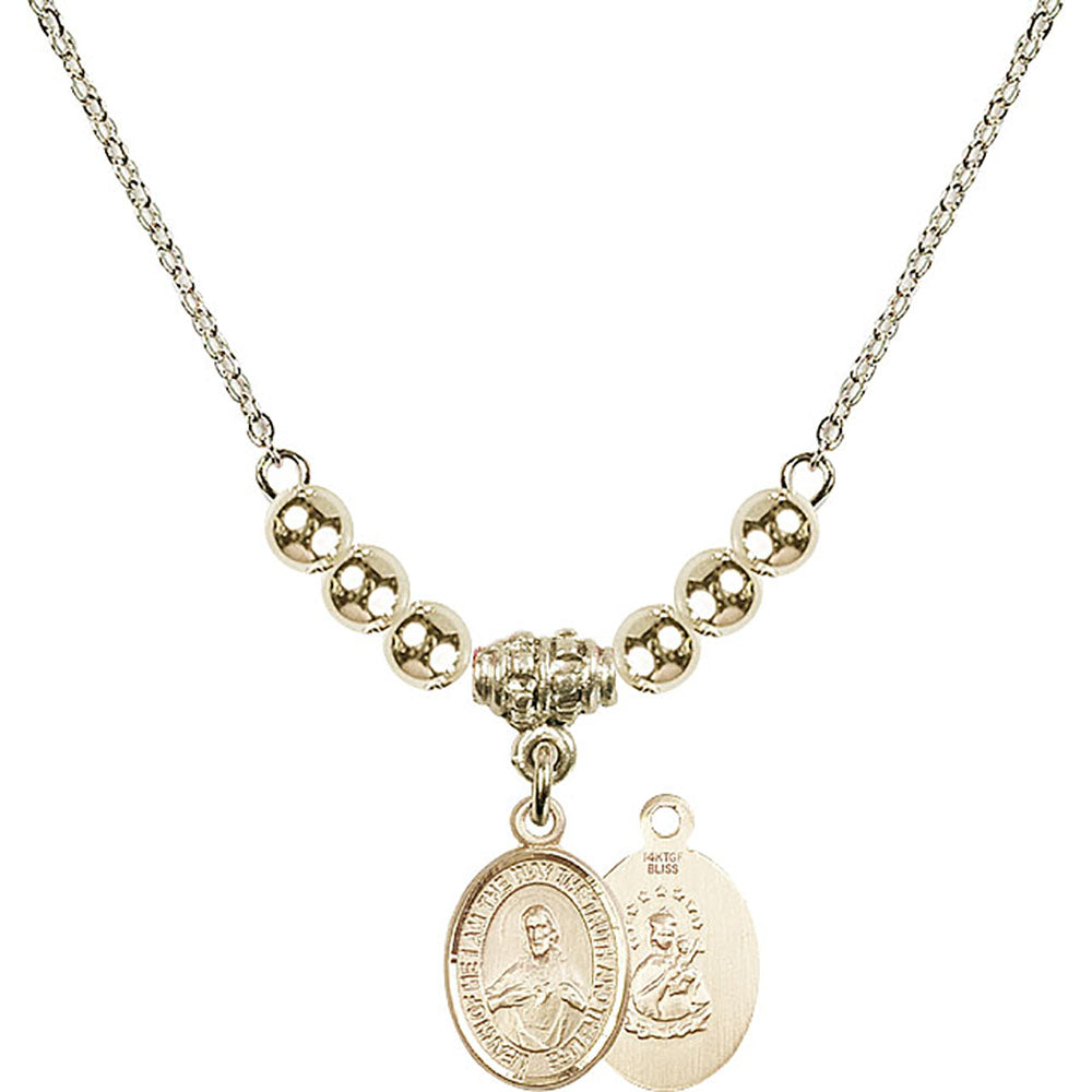 14kt Gold Filled Scapular Birthstone Necklace with Gold Filled Beads - 9098