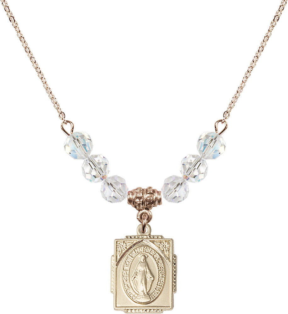 14kt Gold Filled Miraculous Birthstone Necklace with Crystal Beads - 0804