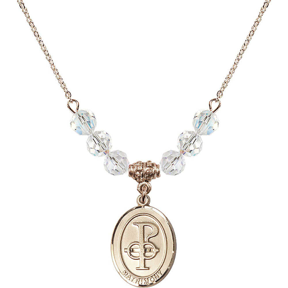 14kt Gold Filled Matrimony Birthstone Necklace with Crystal Beads - 0869