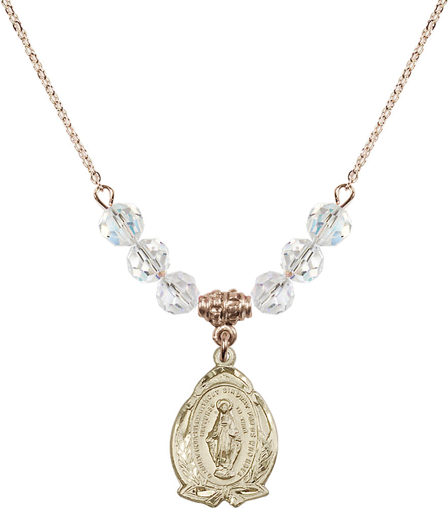 14kt Gold Filled Miraculous Birthstone Necklace with Crystal Beads - 1481