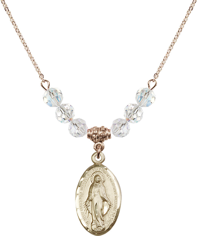 14kt Gold Filled Miraculous Birthstone Necklace with Crystal Beads - 1615