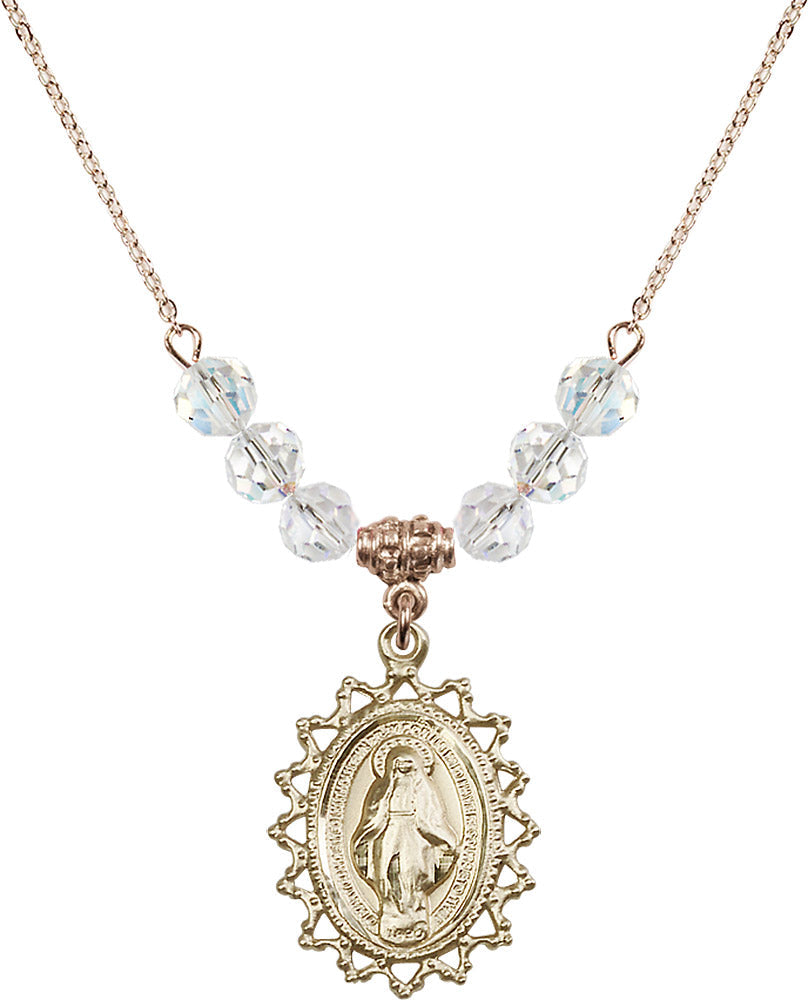 14kt Gold Filled Miraculous Birthstone Necklace with Crystal Beads - 1619