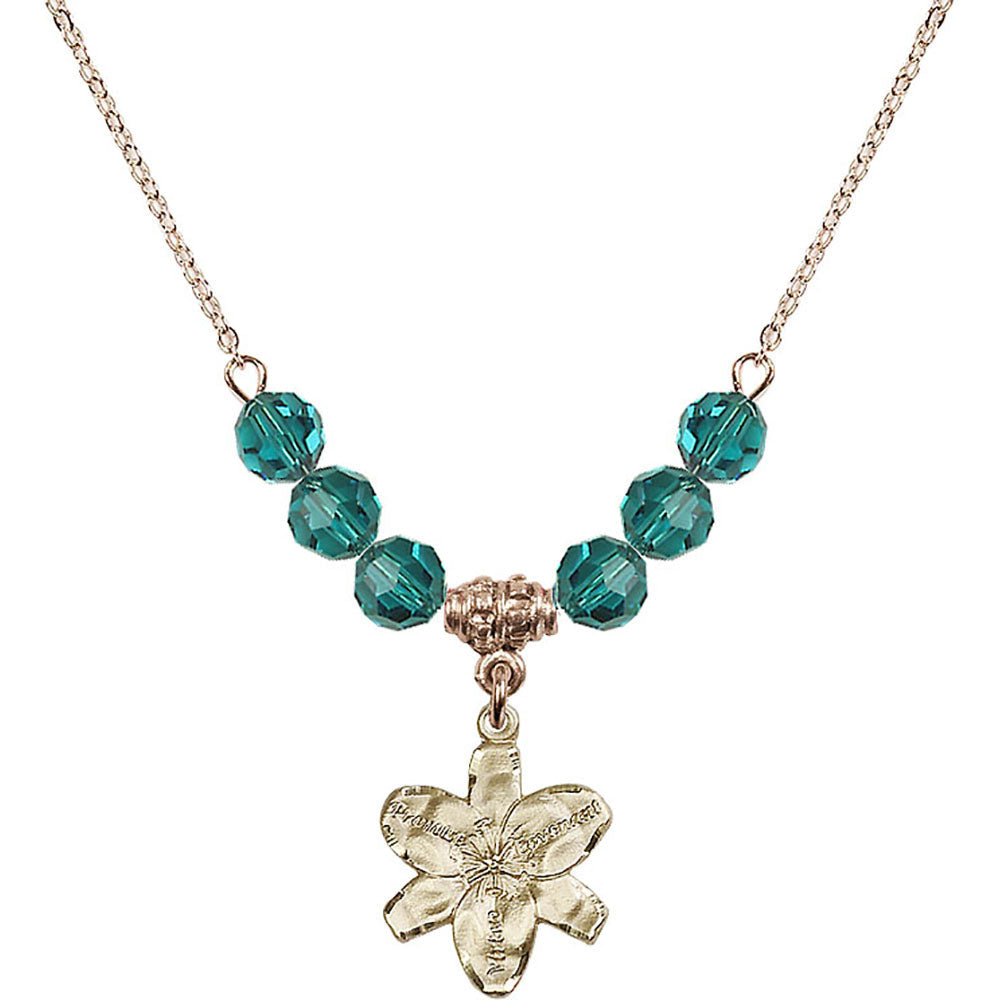 14kt Gold Filled Chastity Birthstone Necklace with Zircon Beads - 0088