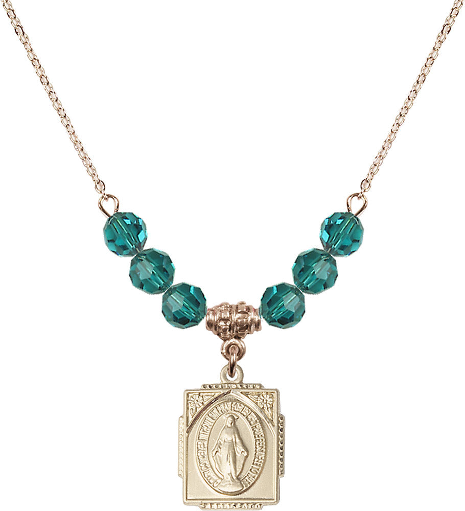 14kt Gold Filled Miraculous Birthstone Necklace with Zircon Beads - 0804