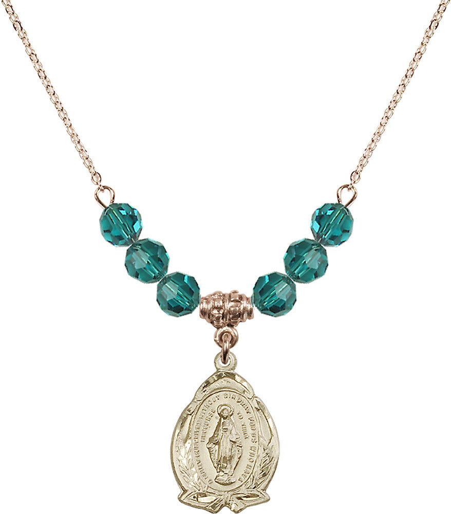 14kt Gold Filled Miraculous Birthstone Necklace with Zircon Beads - 1481